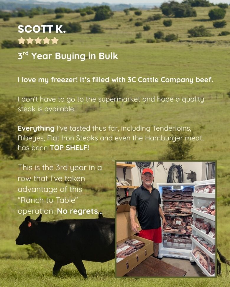 ONE QUARTER Premium Grass-Fed American Wagyu Bulk Beef - Save $306! - 3C Joppa Cattle Company, LLC