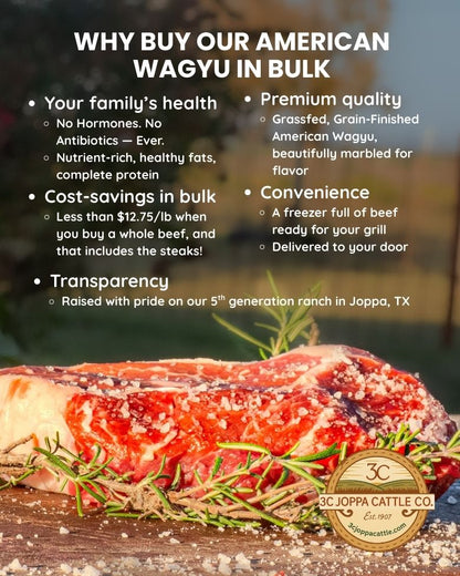 ONE HALF Premium Grass-Fed American Wagyu Bulk Beef - Save $570!