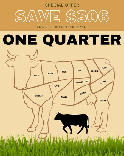ONE QUARTER Premium Grass-Fed American Wagyu Bulk Beef - Save $306!