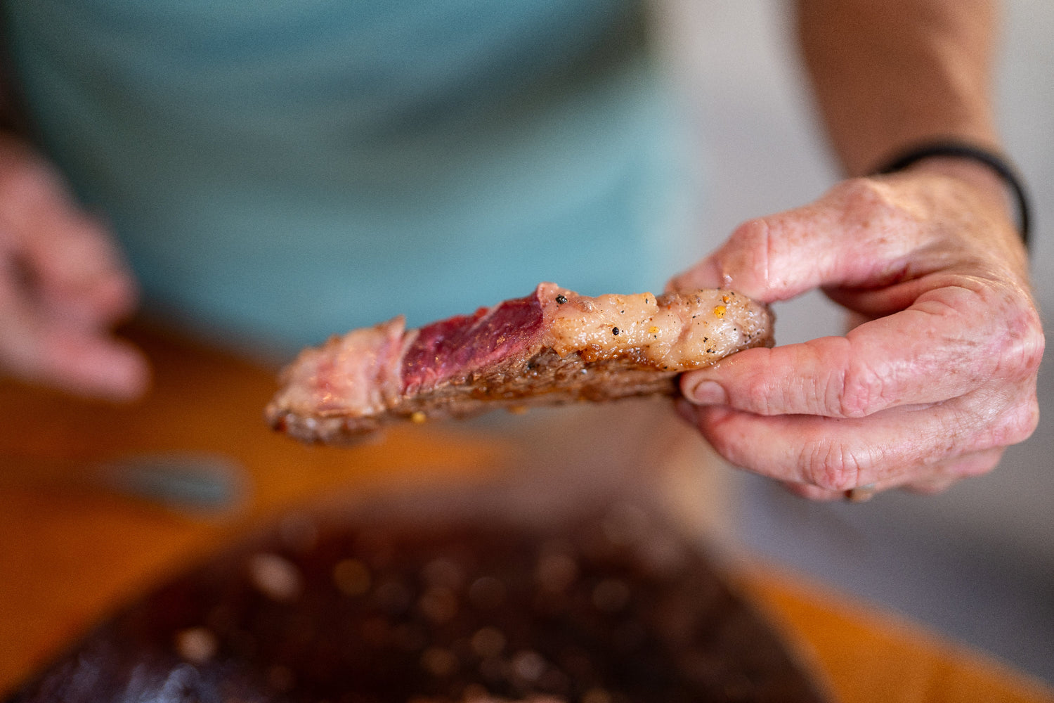 wagyu steak cooked rare
