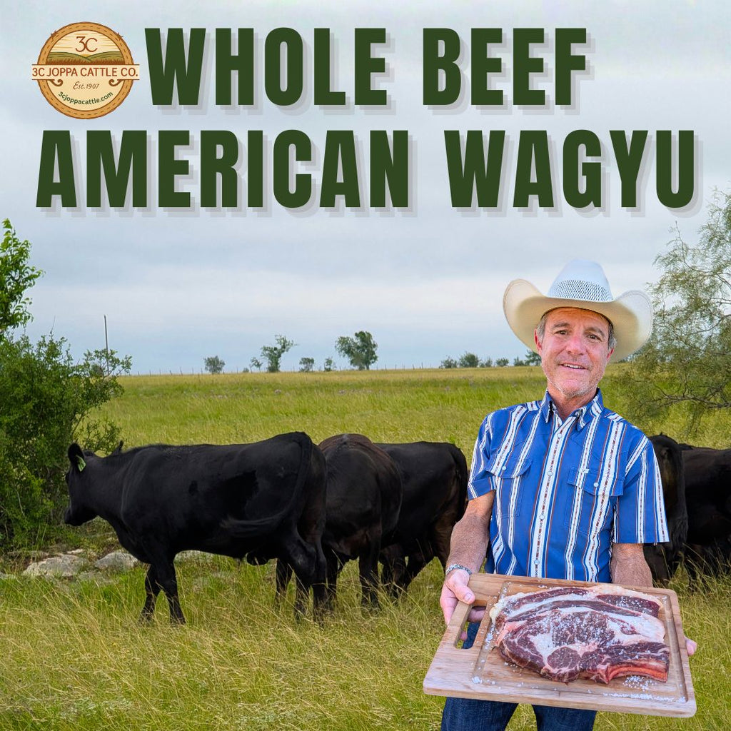 Grass-fed American Wagyu Beef Box – assorted premium Texas beef cuts, pasture-raised and vacuum-sealed for freshness