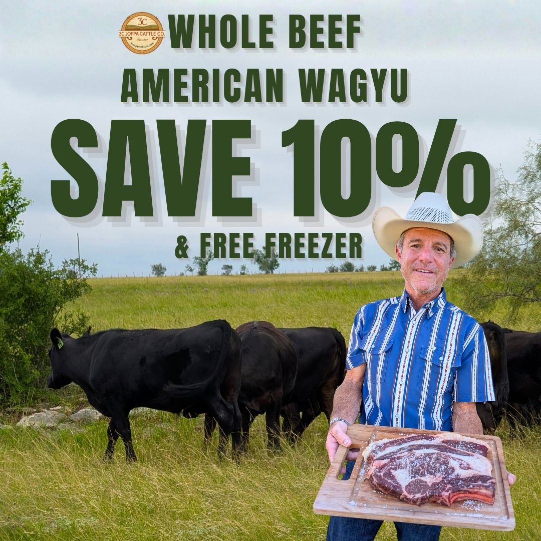 WHOLE BEEF Premium Grass-Fed American Wagyu Bulk Beef - Save 10% in Cart! - 3C Joppa Cattle Company, LLC