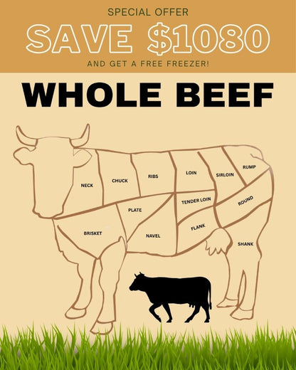 WHOLE BEEF Premium Grass-Fed American Wagyu Bulk Beef - Save $1080!